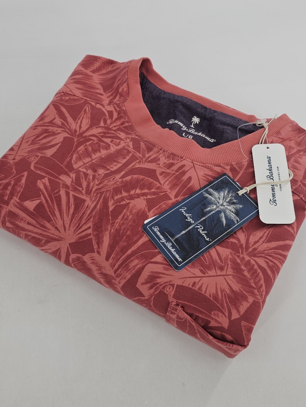 Tommy Bahama Ben and Terry Twilight Indigo Palms Sweatshirt Pullover Men's Top